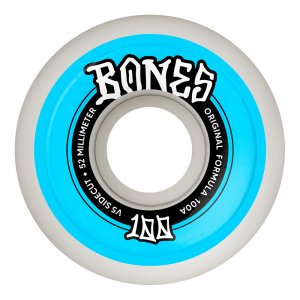 Set 4 Roti Skateboard Bones OG Formula 100s Sidecut V5 White 100A 52mm
