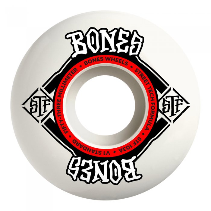 Set 4 Roti Skateboard Bones STF Standard V1 White 103A 53mm