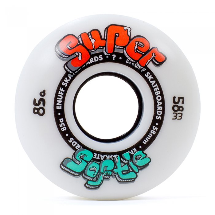 Set 4 roti skateboard Enuff Super Softie 58mm White - Click Image to Close