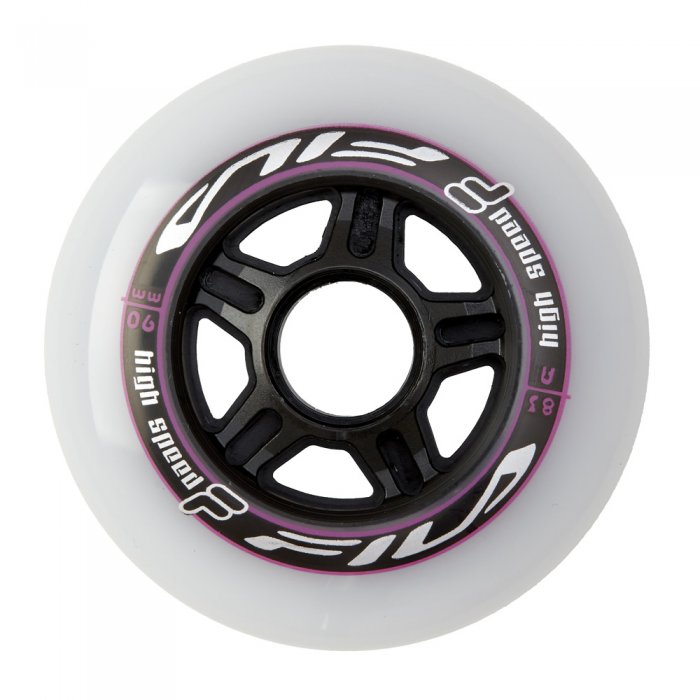 Set 6 Roti FILA 90mm white/magenta duritate 83A