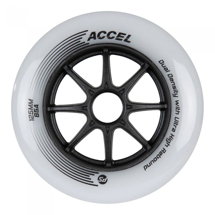 Set 6 Roti Powerslide Accel Black/White 125mm/85a