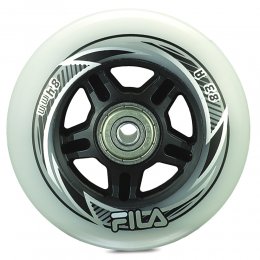 Set 8 Roti Fila 84mm duritate 82a cu rulmenti Abec 7 albe