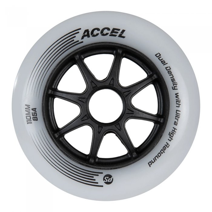 Set 8 Roti Powerslide Accel Black/White 110mm/85a