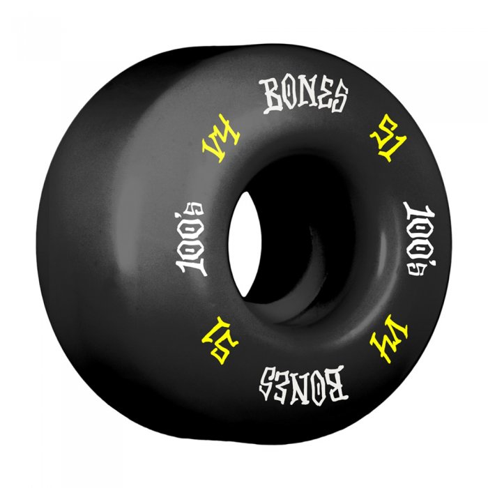 Set 4 roti skateboard Bones 100 Black V4 51mm