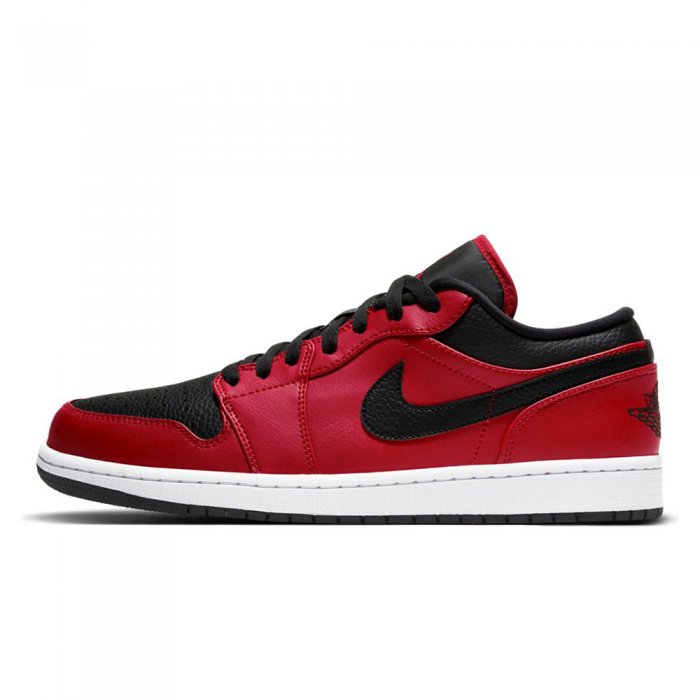 Incaltaminte Nike Air Jordan 1 Low Reverse Bred Pebbled Swoosh