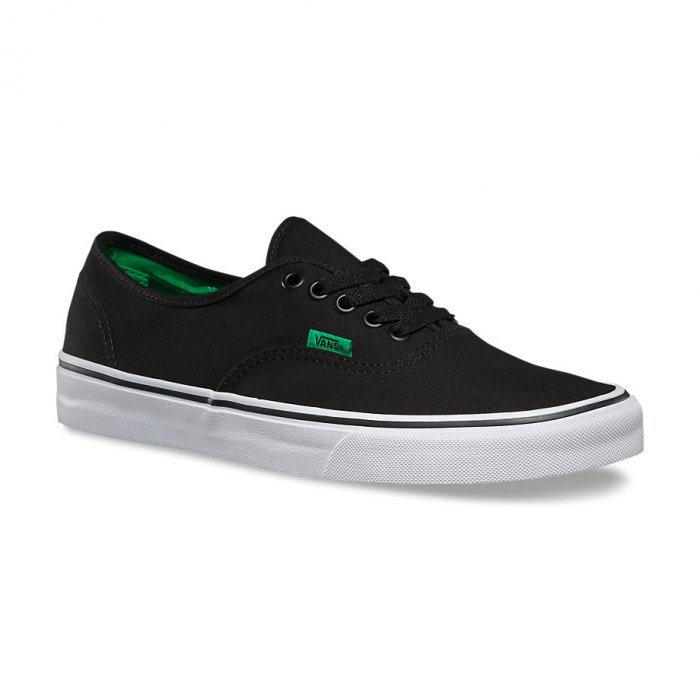 vans authentic black green