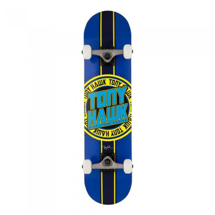 Skateboard Tony Hawk SS 180+ Badge Logo Blue/Yellow 7.5inch