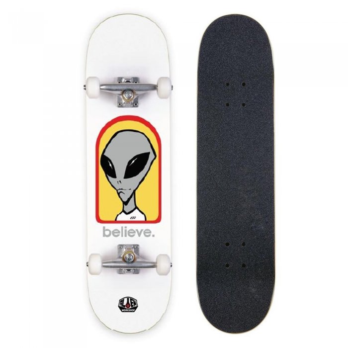 Skateboard Alien Workshop Believe White 8inch