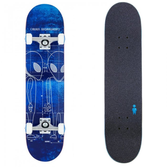 Skateboard Alien Workshop Blueprint 31.52X7.62inch Blue
