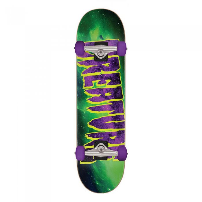 Skateboard Creature Galaxy logo Mid Green/Purple 7.8inch - Click Image to Close