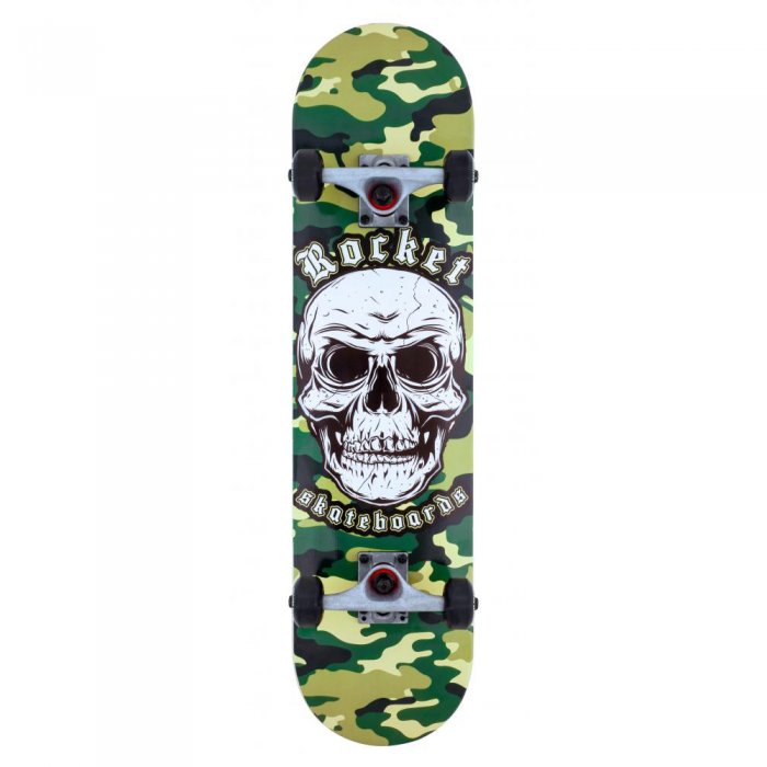 Skateboard Rocket Combat Skull Camo 7.75inch