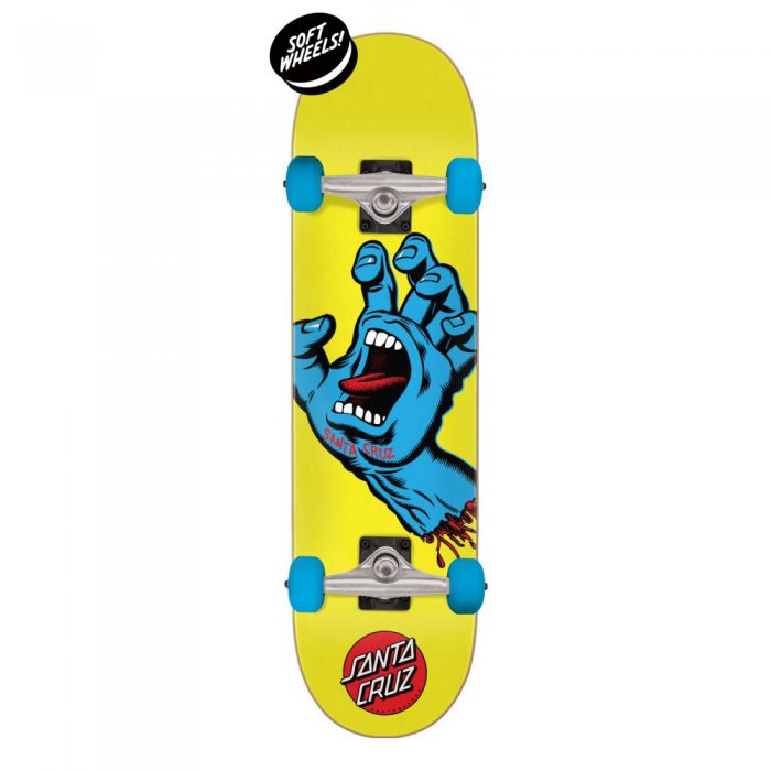 Skateboard Santa Cruz Screaming Hand Yellow 7.75inch - Click Image to Close