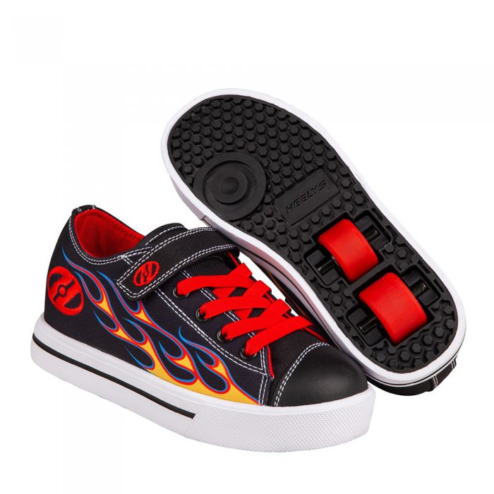 Heelys Snazzy X2 Black/Yellow/Red Flame