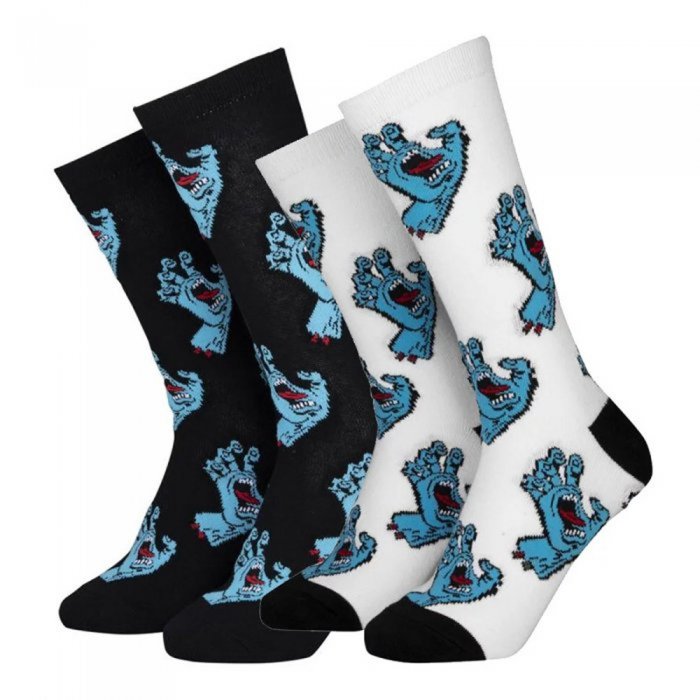 Set sosete copii Santa Cruz Multi Hand White/Black 2 per