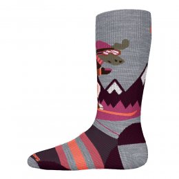 Sosete Smartwool Kids Wintersport Full Cushion Mountain Light Gray/Pink 25/26