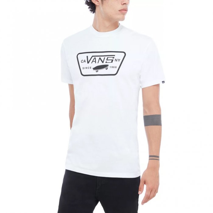 Tricou Vans Full Patch White/Black - Click Image to Close