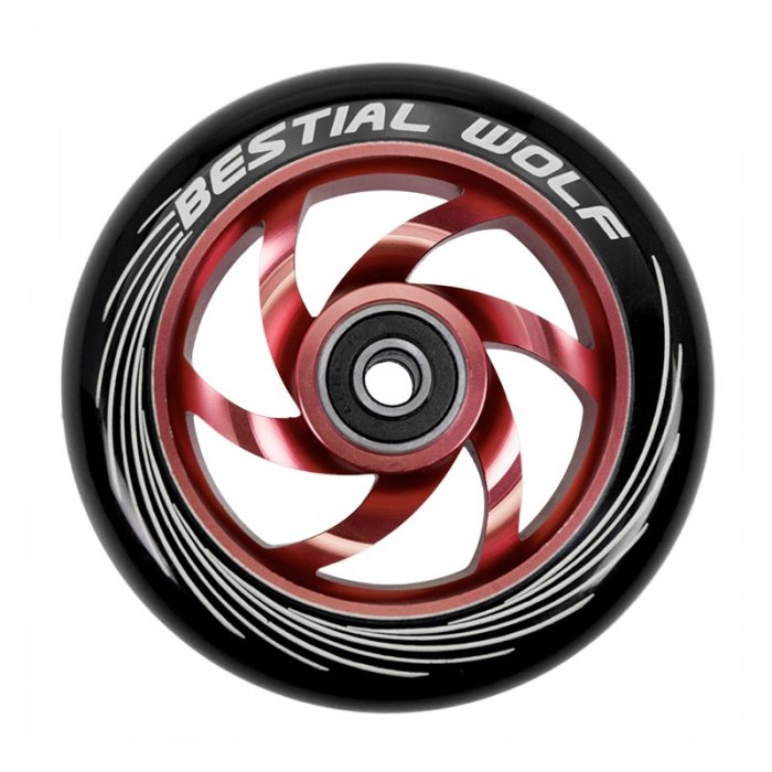 Roata Trotineta Bestial Wolf Twister 110mm + Abec 9 Black/Red