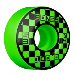 Set 4 roti Skateboard Bones 100s Block Party 53mm Green V4 Wide