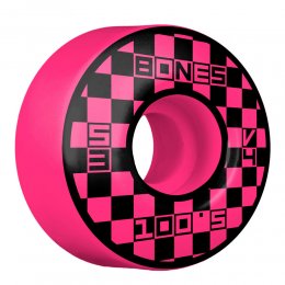 Set 4 roti Skateboard Bones 100s Block Party 53mm Pink V4 Wide