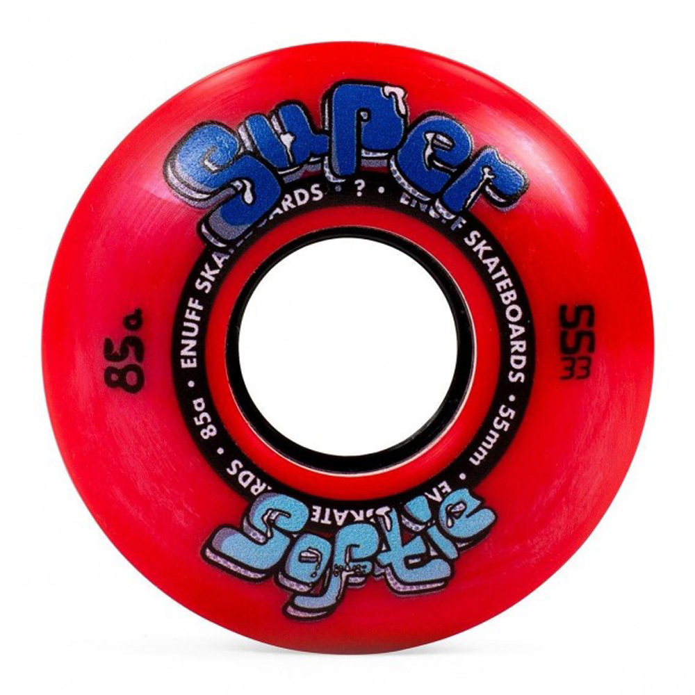 Roues De Skateboard Enuff Super Softie 58 Mm - Souples, Noires, Parfaites Pour Le Cruiser