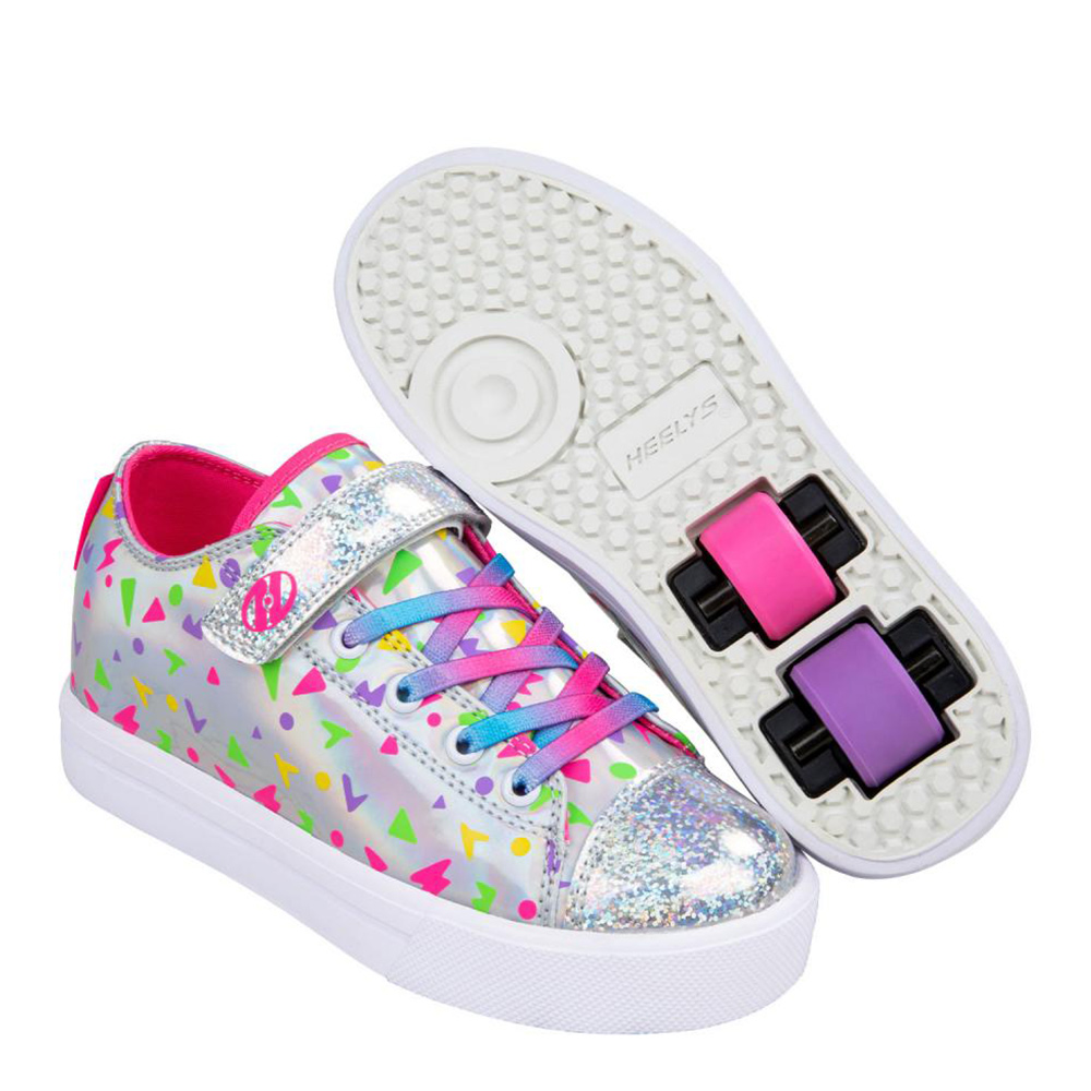 Heelys X2 Snazzy X2 Silver/Rainbow/Heart