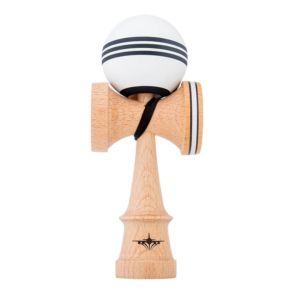 Kendama USA Kaizen Jet Shape Triple Stripe Silk White/Black