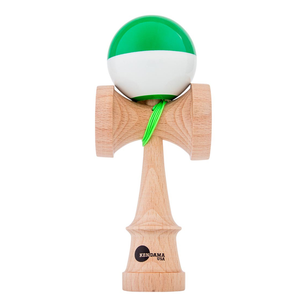 Kendama USA Kaizen Jet Shape Half Split Green/White - Skates.ro