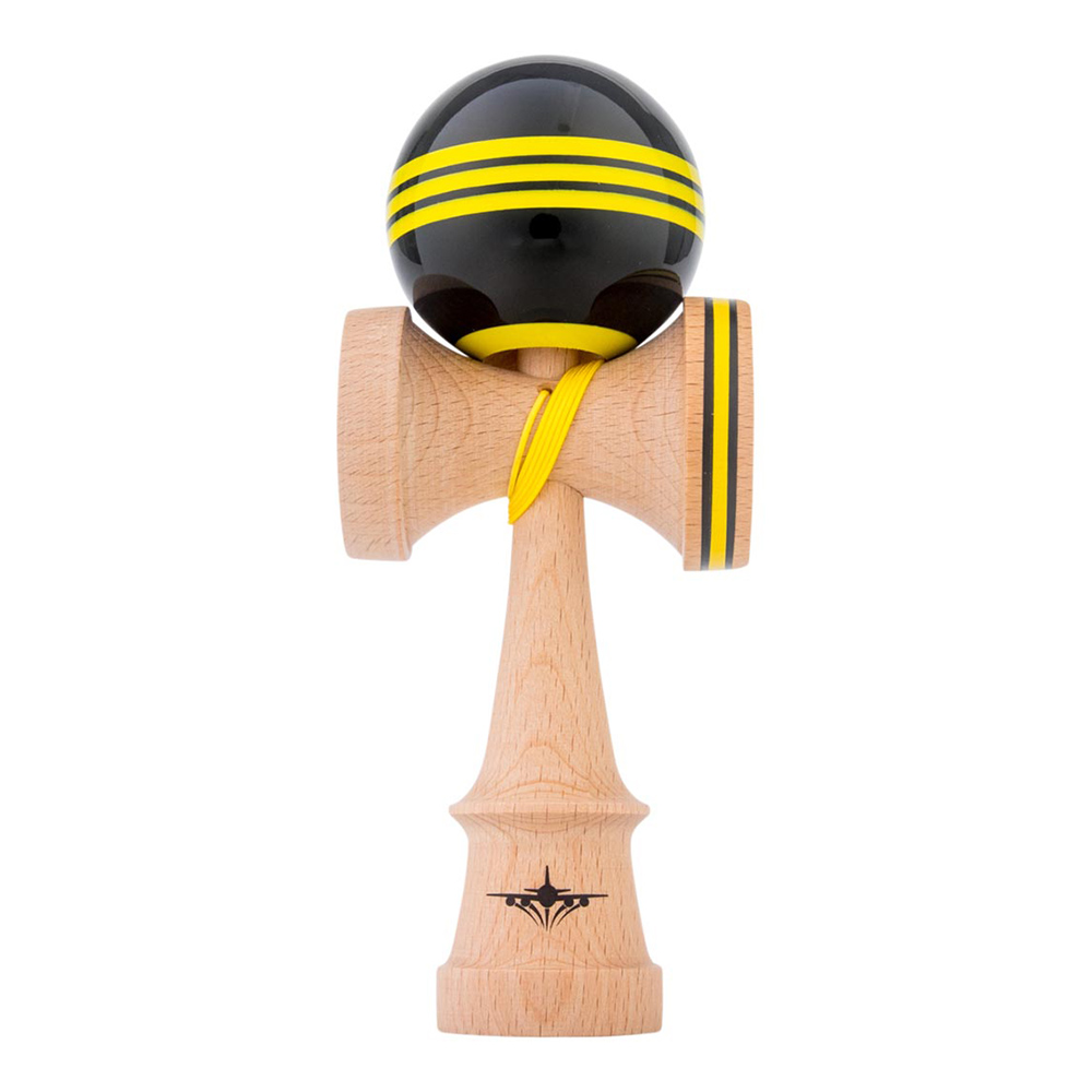 Kendama USA Kaizen Jet Shape Triple Stripe Black/Yellow - Skates.ro