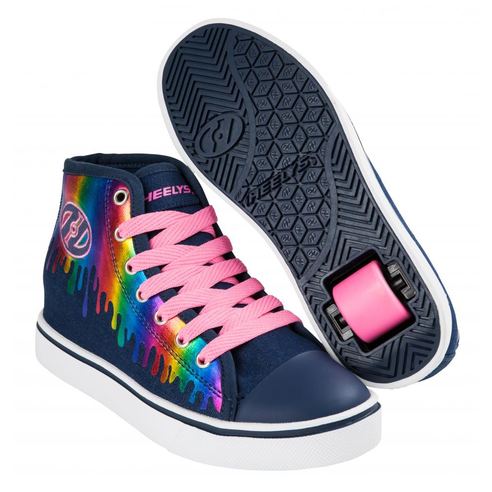 Heelys Veloz Denim/Rainbow Drip Skates.ro