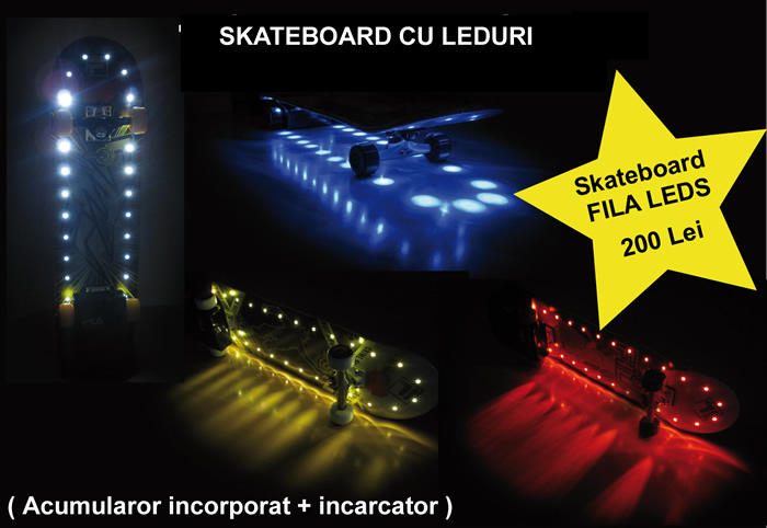 Skateboard cu leduri