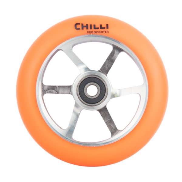 Roata Trotineta Chilli 6 Spoke 110mm + Abec 9 neon orange