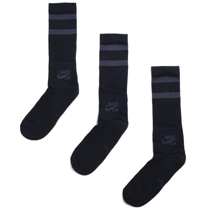 Set sosete Nike SB Crew Socks Black Anthracite 3 per