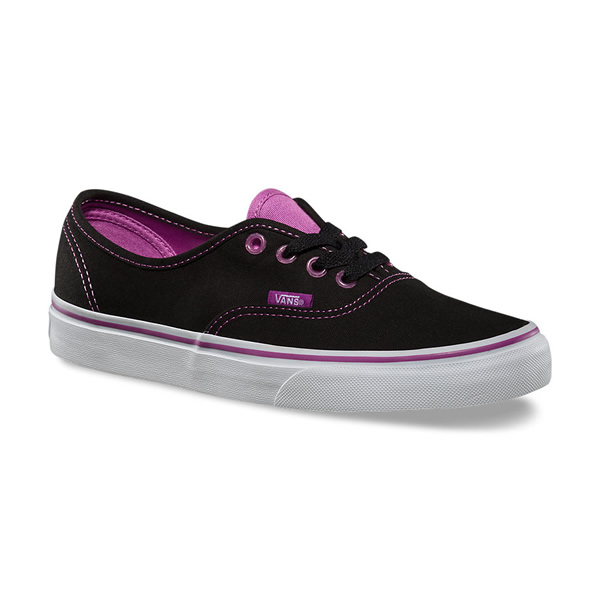 Shoes Vans Authentic Clear Eyelets Black / Radiant Orchid